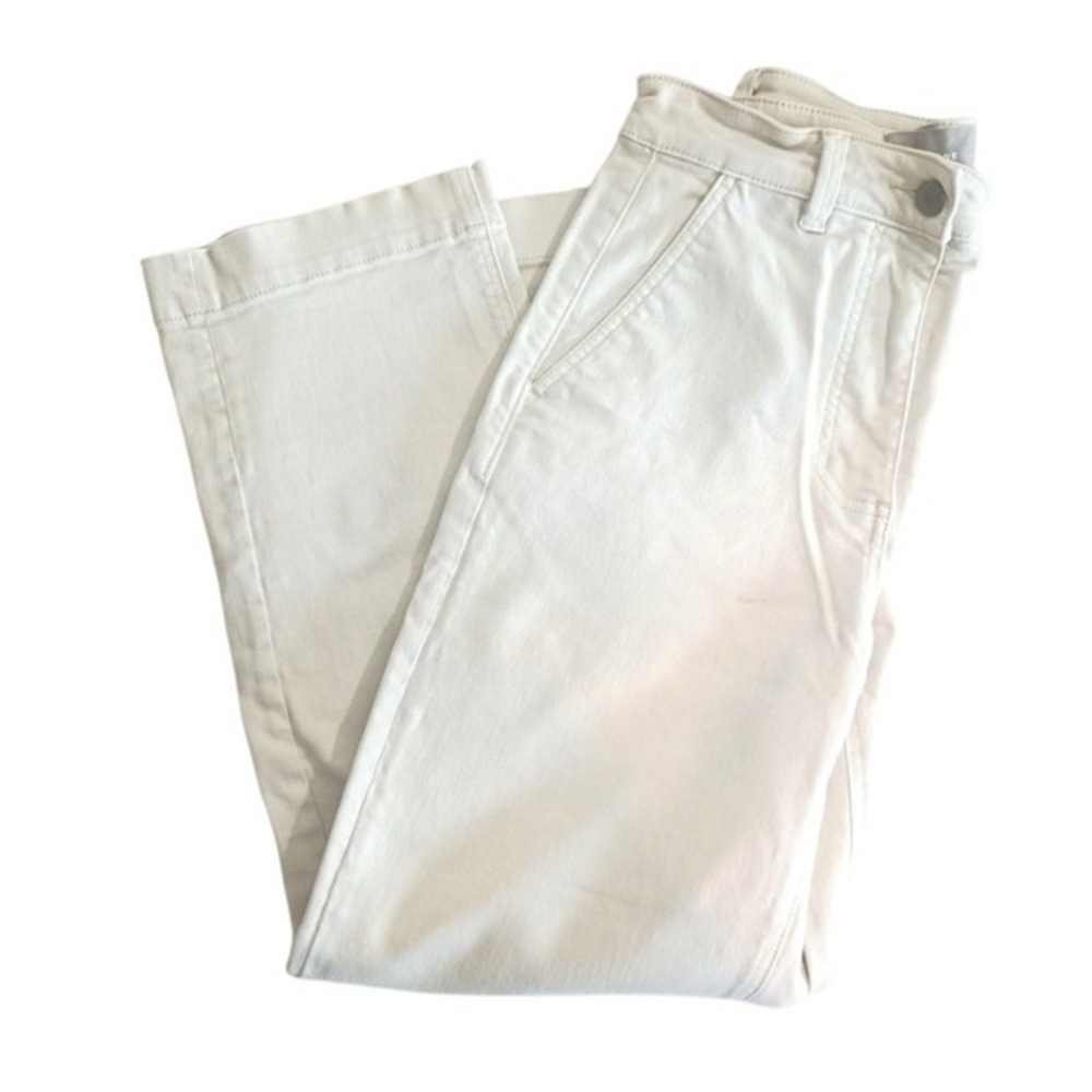 Everlane Straight Leg Crop Jeans Pants| Bone White High‎ Rise Utility Sz 4